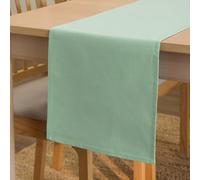 Encasa XO Table Runner 32x150 cm Long | Cotton Canvas Fabric | Mint Green Solid Color | For Dining Table Fall Decoration, Holiday & Christmas Festivals - Machine Washable