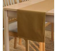 Encasa XO Table Runner 32x150 cm Long | Cotton Canvas Fabric | Mustard Solid Color | For Dining Table Fall Decoration, Holiday & Christmas Festivals - Machine Washable