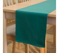 Encasa XO Table Runner 32x230 cm Long | Cotton Canvas Fabric | Emerald Solid Color | For Dining Table Fall Decoration, Holiday & Christmas Festivals - Machine Washable