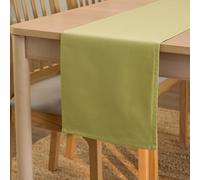 Encasa XO Table Runner 32x230 cm Long | Cotton Canvas Fabric | Sage Green Solid Color | For Dining Table Fall Decoration, Holiday & Christmas Festivals - Machine Washable