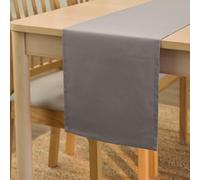 Encasa XO Table Runner Size 32x183 cm | Cotton Canvas Fabric | Grey Solid Color | Machine Washable & Durable