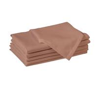 Encasa XO Tan Cloth Napkins Set of 6, 43x43 cm | Cotton Serviettes Napkins | Washable & Reusable Table Napkin for Wedding, Holiday, Halloween Party, Birthday & Everyday Table Décor