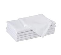 Encasa XO White Cloth Napkins Set of 6, 20x20 in | Solid Color Cotton Dinner Napkins | Washable & Reusable Wedding Napkins for Holiday Dinners, Party, & Everyday Table Decor