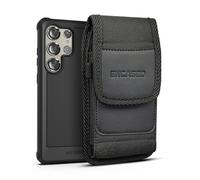 Encased 2-in-1 Belt Pouch with Case Designed for Samsung Galaxy S24 Ultra (2024) Full Body Protective Case with Screen Protector & Holster Clip Phone Holder (Black)