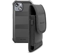 Encased 2-in-1 Belt Pouch with Rugged Case for iPhone 15 Plus - Ballistic Nylon Holster Clip with Protective Facon Armor Phone Cover (Compatible with MagSafe)