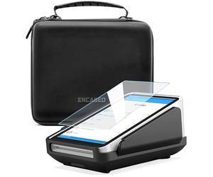 ENCASED Accessories Set Designed for Square Terminal - SlimShield Case with Tempered Glass Screen Protector & EVA Hard Shell Carrying Holder with Shoulder and Handstrap