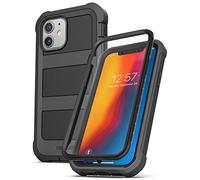 ENCASED BallisticShield Case - Designed for iPhone 12 Mini Shockproof Protective Rugged Full Body Cover - Black