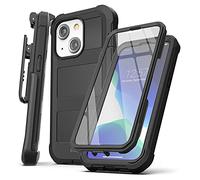 Encased Belt Case Designed for iPhone 13 Mini Case with Built-in Screen Protector and Holster Clip Phone Holder (Falcon Black) (iPhone 13 Mini)