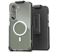 Encased Belt Case Designed for Samsung Galaxy S23 - Magnetic Clear Case with Phone Holster Clip - Compatible with MagSafe Accessories