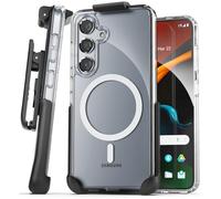 Encased Belt Case Designed for Samsung Galaxy S24 with Phone Holster Clip (2024) Magnetic Cover Compatible with MagSafe (Clear)