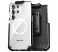 Encased Belt Case Designed for Samsung Galaxy S25 Ultra with Phone Holster Clip (Compatible with MagSafe Qi2) - Crystal Clear
