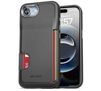 ENCASED Card Case for iPhone 16e, iPhone 17e Wallet Case with Secure Credit Card Holder Slot (Cache Series), Matte Black