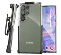 Encased Clear Back Designed for Samsung Galaxy S23 Ultra Belt Clip Case, Slim Protective Phone Cover with Holster