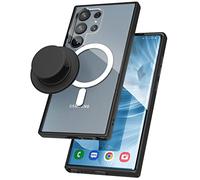 Encased Clear Case Designed for Samsung Galaxy S23 Ultra Magnetic Case with Removeable Phone Holder Grip/Kickstand - Compatible with Magnetic Charging & Accessories