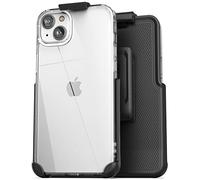 Encased Clear Case with Holster, Compatible with iPhone 14 Plus Belt Clip - Protective Transparent Back Cover with Phone Holder (2022 Release)