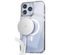 ENCASED Clear Case with Magnetic Wireless Charger Designed for iPhone 15 Pro Phone Case (Compatible with MagSafe) Clear