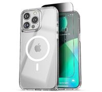 ENCASED Clear Case with Privacy Screen Protector Designed for iPhone 15 Pro Privacy Case (Compatible with MagSafe) Clear