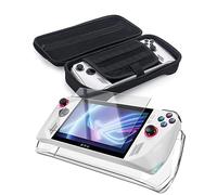 ENCASED Clear Grip Case with Tempered Glass Screen Protector Designed for Asus ROG Ally with Protective Carrying Bag with Handle (EVA Hard Shell)