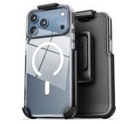 Encased Compatible with iPhone 17 Pro Max Belt Case with Phone Holster Clip, Compatible with MagSafe (Crystal Clear)