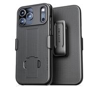 Encased DuraClip Designed for iPhone 17 Pro Case with Belt Clip Phone Holster and Kickstand (Matte Black)