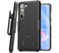 Encased DuraClip Designed for Samsung Galaxy S23 Belt Clip Case with Phone Holster and Kickstand (Matte Black)