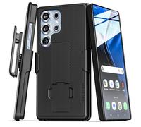 Encased DuraClip Designed for Samsung Galaxy S25 Ultra Belt Clip Case with Holster and Kickstand (Black)
