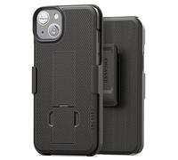Encased DuraClip Holster Designed for iPhone 14 Case with Belt Clip and Kickstand (Matte Black)