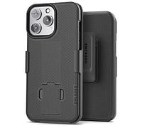 Encased DuraClip Holster Designed for iPhone 14 Pro Max Case with Belt Clip and Kickstand (Matte Black)