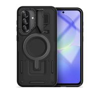 ENCASED Explorer Case for Samsung Galaxy A36 5G with Camera Cover, Heavy Duty Magnetic Case with Lens Protector and Kickstand [Heavy-Duty Hinge] (Black)