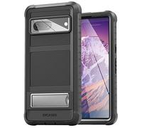 ENCASED Falcon Designed for Google Pixel 7 Case with Kickstand, Protective Full-Body Case with Metal Stand Black