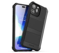 Encased Falcon Designed for iPhone 15 Pro Max Phone Case Compatible with MagSafe - Protective Shockproof Magnetic Case (Black)