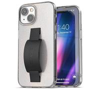 Encased Finger Loop Case, Designed for iPhone 15 (2023) Clear Sparkle Hand Strap Phone Cover with Soft-Touch Silicone Grip Holder (Gold Glitter Stardust)