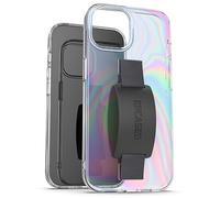 ENCASED Finger Loop Case, Designed for iPhone 15 Pro (2023) Hand Strap Iridescent Clear Cover, Silicone Phone Holder Grip (Rainbow Haze)