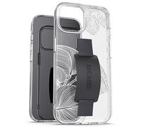 ENCASED Finger Loop Case, Designed for iPhone 15 Pro Max (2023) Clear Hand Strap Phone Cover with Soft-Touch Silicone Grip Holder (Lace Leaf)