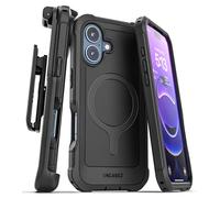 Encased for iPhone 17 Case with Belt Clip (Falcon Series) Full-Body Case with Built-in Screen Protector and Phone Holster (Compatible with MagSafe) Black