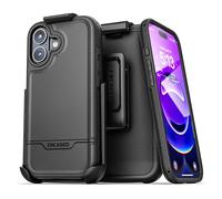 Encased for iPhone 17 Phone Case with Belt Clip, (Rebel Armor) Protective Case with Camera Control Button and Holster (Compatible with MagSafe) Black