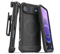 Encased for iPhone Air Case with Belt Clip (Falcon Series) Full-Body Case with Built-in Screen Protector and Phone Holster (Compatible with MagSafe) Black