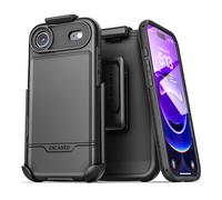 Encased for iPhone Air Phone Case with Belt Clip, (Rebel Armor) Protective Case with Camera Control Button and Holster (Compatible with MagSafe) Black