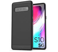 ENCASED Galaxy S10 5G Case (Thin Armor) Slim Fit Flexible Grip Cover for Samsung S10-5G Model (Black)