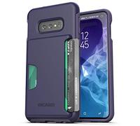 Encased Galaxy S10e Wallet Case (Phantom) Ultra Durable Cover with Card Holder Slot (4 Credit Card Capacity) Purple