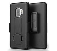Encased Galaxy S9 Belt Clip Case, [DuraClip] Slim Fit Holster Shell Combo (w/Rubberized Grip Finish) For Samsung Galaxy S9-2018 Release (Smooth Black)