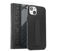 Encased Hand Grip Case Designed for iPhone 14 Case with Strap Finger Loop and Tempered Screen Protector (Black)