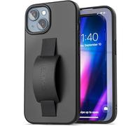 ENCASED Hand Strap Grip Case, Designed for iPhone 15 Case with Finger Loop (2023) Comfortable Silicone Phone Holder - Black