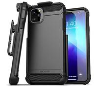 Encased iPhone 11 Pro Max Belt Clip Holster Case (2019 Scorpio Armor) Heavy Duty Rugged Protective Cover with Holder (Black)