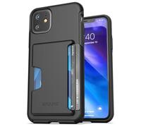 ENCASED iPhone 11 Wallet Case Shockproof Ultra Durable Phone Case Cover with Card Holder Slot (4 Credit Cards Capacity) Black