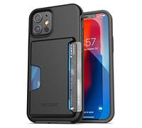 ENCASED iPhone 12 Wallet Case (2020) Shockproof Protective Cover with Card Holder Slot (3 Credit Cards Capacity) Black