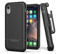 Encased iPhone XR Belt Clip Rugged Holster Case, Heavy Duty Protective Cover Holder (Rebel Armor Series) Black