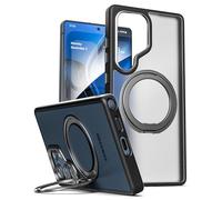 ENCASED Kickstand Ring Case for Samsung Galaxy S25 Ultra (Compatible with MagSafe) 360° Magnetic Rotating Ring Stand (Black)