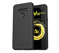 ENCASED LG V50 ThinQ Case (Thin Armor) Slim Fit Flexible Grip Phone Cover - Black