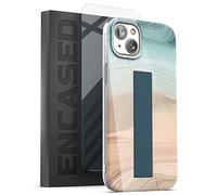 Encased Loop Case for iPhone 14 Plus 6.7" with Hand Strap Grip and Tempered Glass Screen Protector (Abstract Ocean)